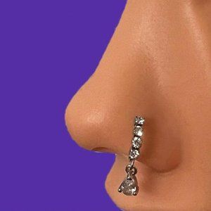 Dangling Tear Drop Nose Hoop Nose Hoop Is Made Of Surgical Steel